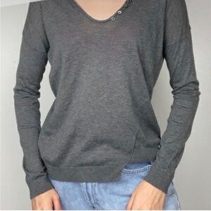 Zadig and Voltaire Gray Art Leightweight long Sleeve  size Small